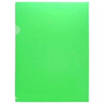 папка - уголок А4 180мкм жесткая прозрачная зеленая